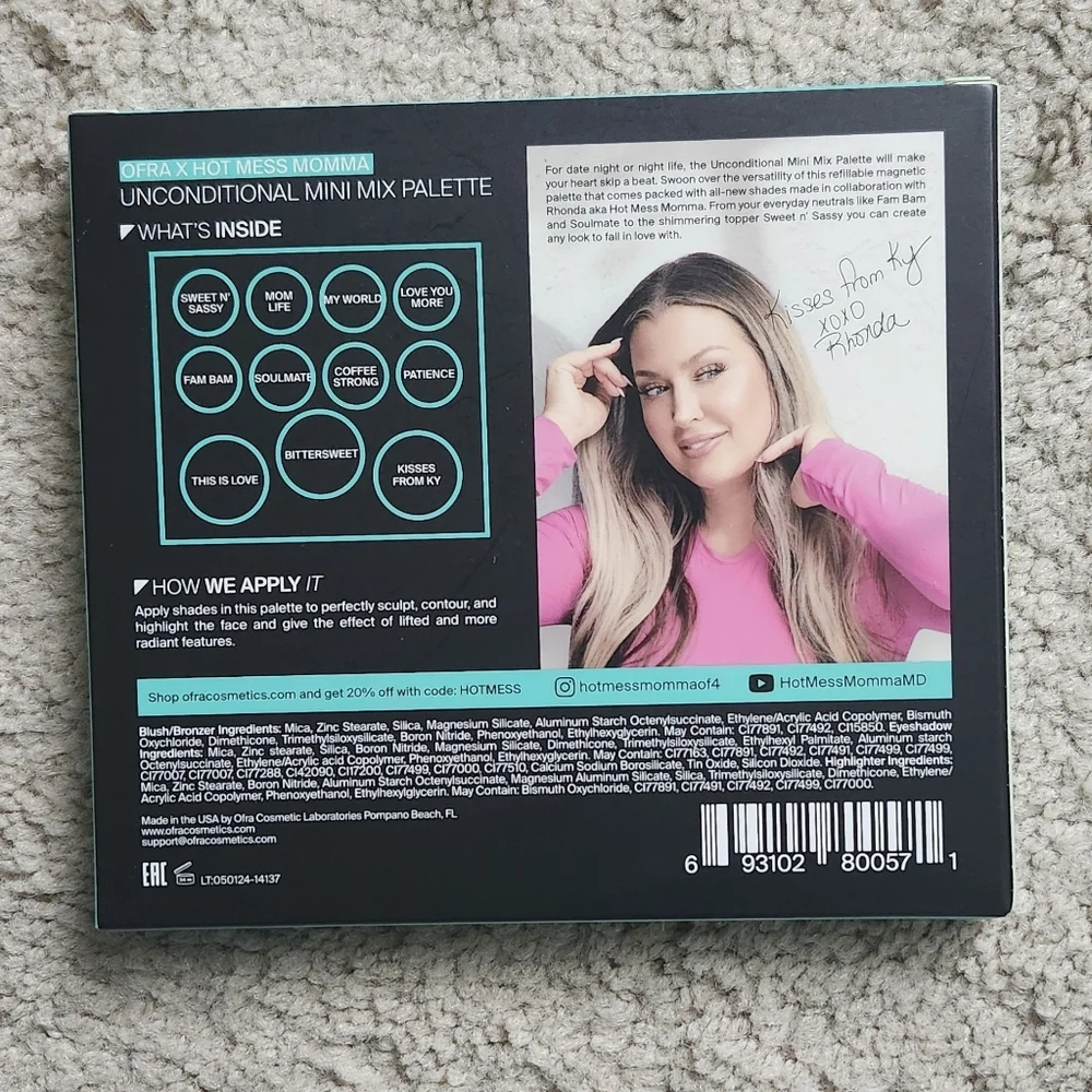 New OFRA X Hot Mess Momma Mini Mix Eyeshadow Palette Unconditional